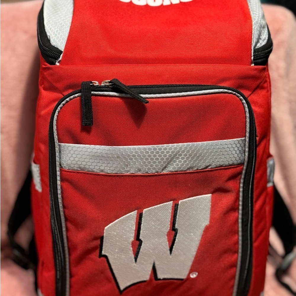 Badger’s Cooler Red Backpack with WISCONSIN Logo